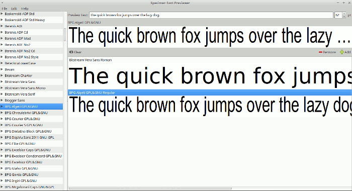 specimen font previewer